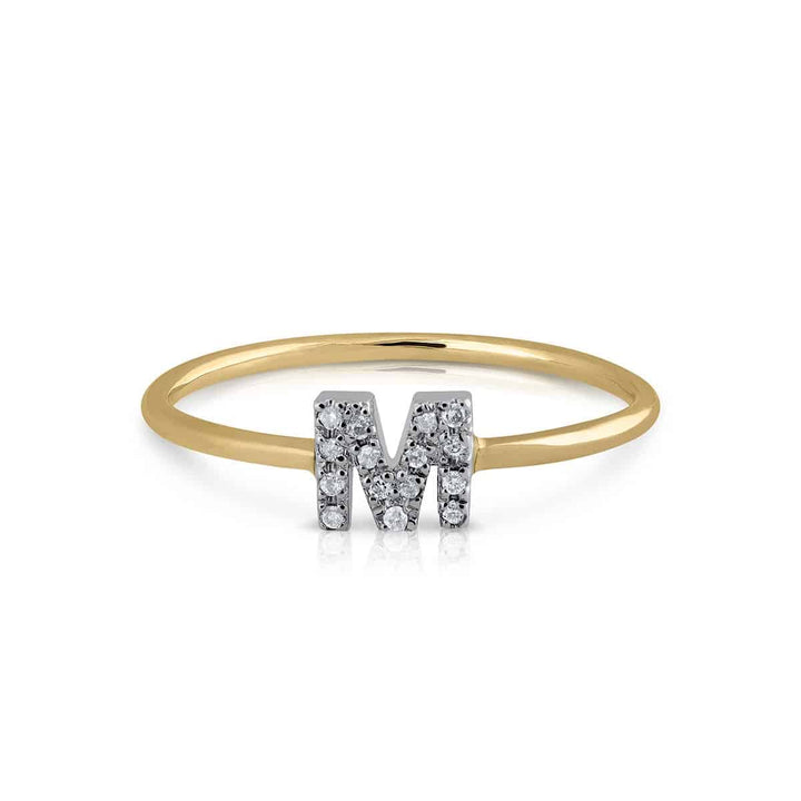 Anillo Colección Prime Inicial M Brillantes