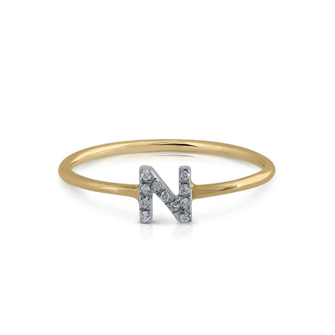 Prime Collection Diamonds Initial N Ring