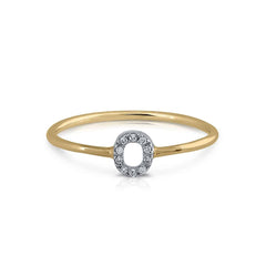 Anillo oro diamantes inicial O