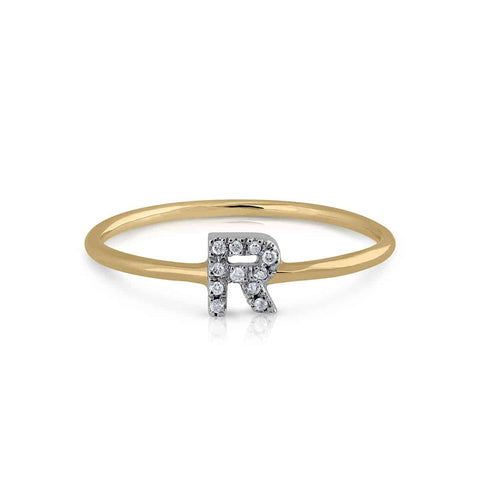 Prime Collection Diamonds Initial R Ring