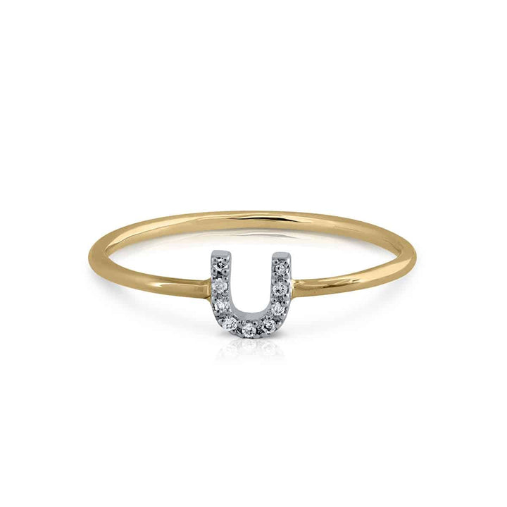 Anillo Colección Prime Inicial U Brillantes