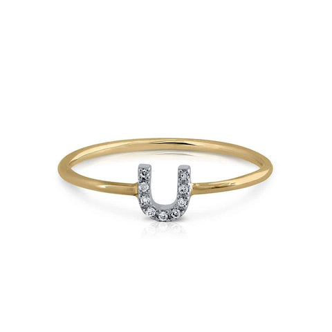 Prime Collection Diamonds Initial U Ring