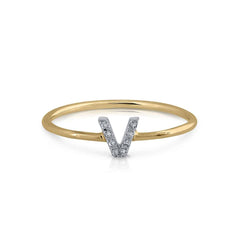 Anillo oro diamantes inicial V