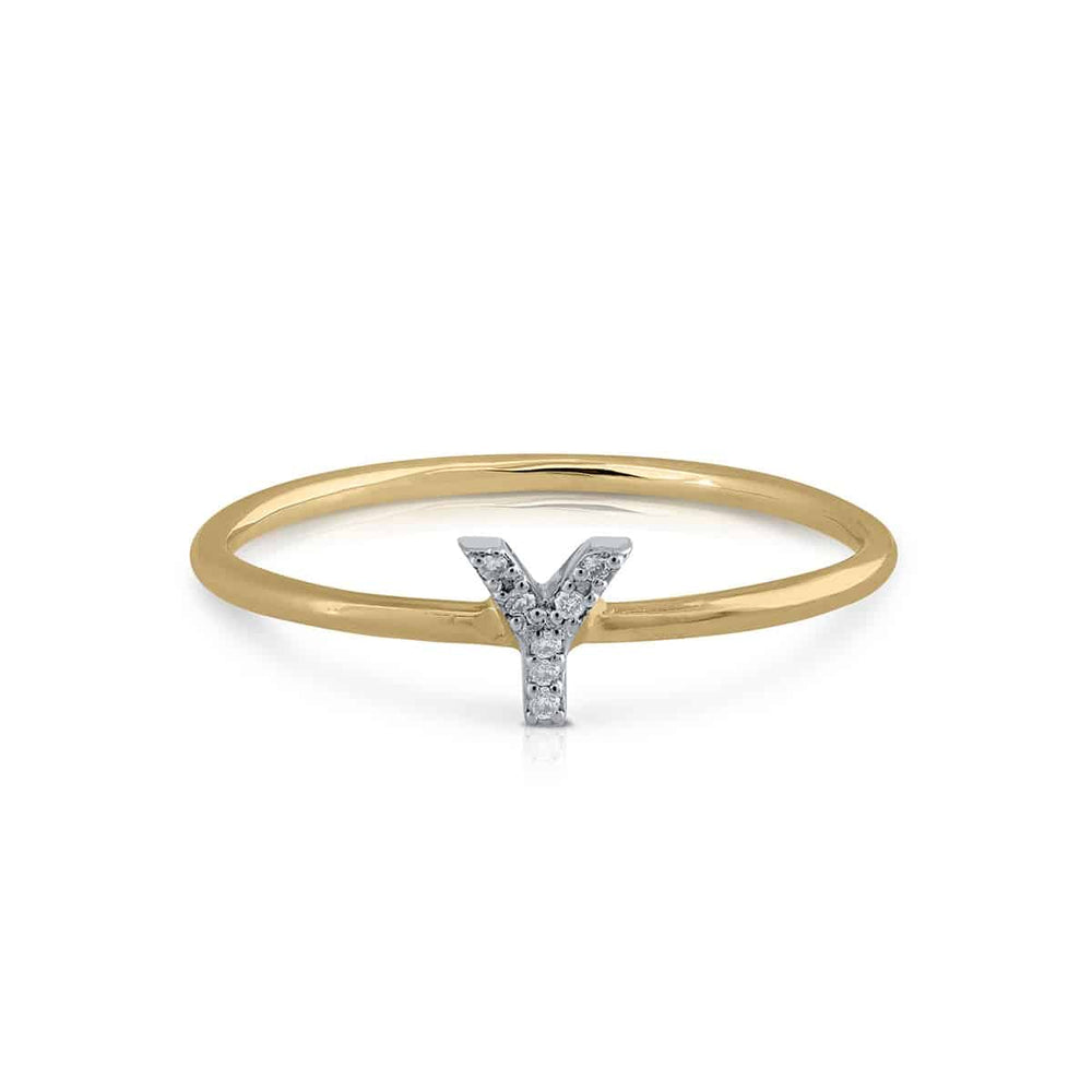 Prime Collection Diamonds Initial Y Ring