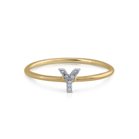 Prime Collection Diamonds Initial Y Ring