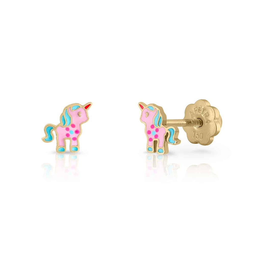 Pendientes Petrasus Esmalte Oro Rosca rosa