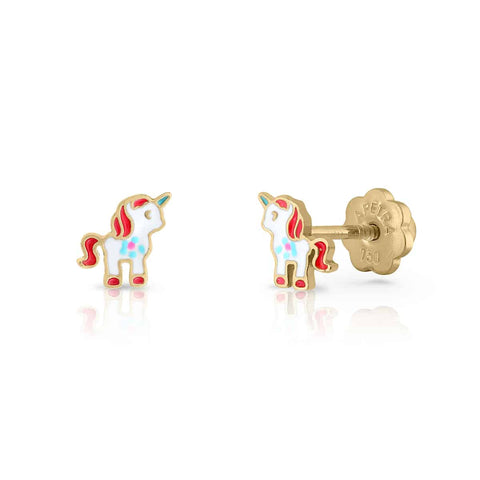 Gold Earrings Petrasus Enamel Screw