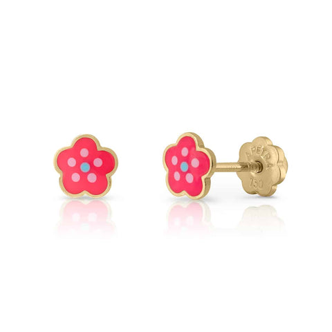 Flower Sonia Enamel Gold Earrings