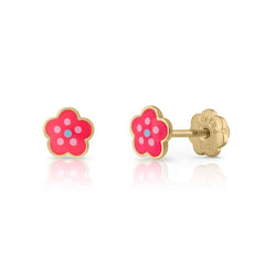 Pendientes oro flor Sonia rosca