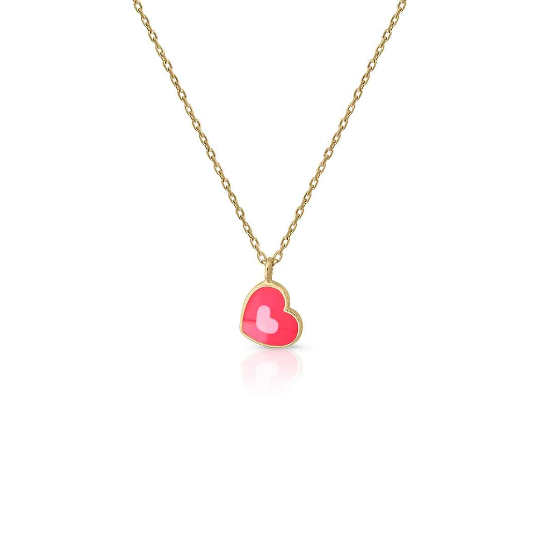 collar corazon oro esmalte