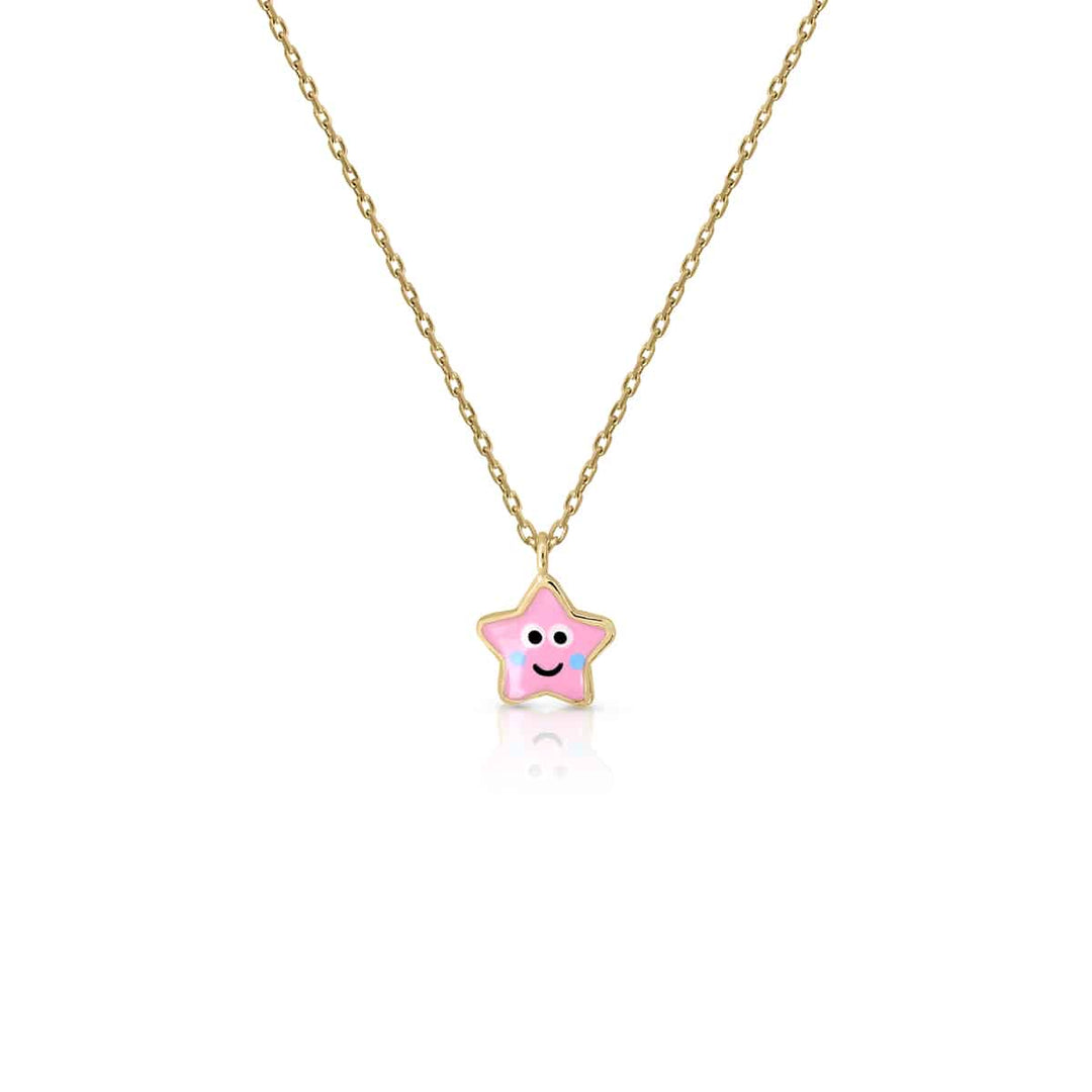 collar estrella esmalte oro