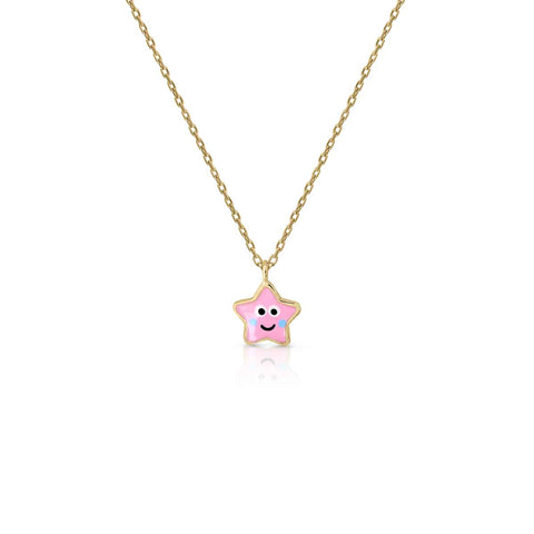 Gold Enamel Star Necklace