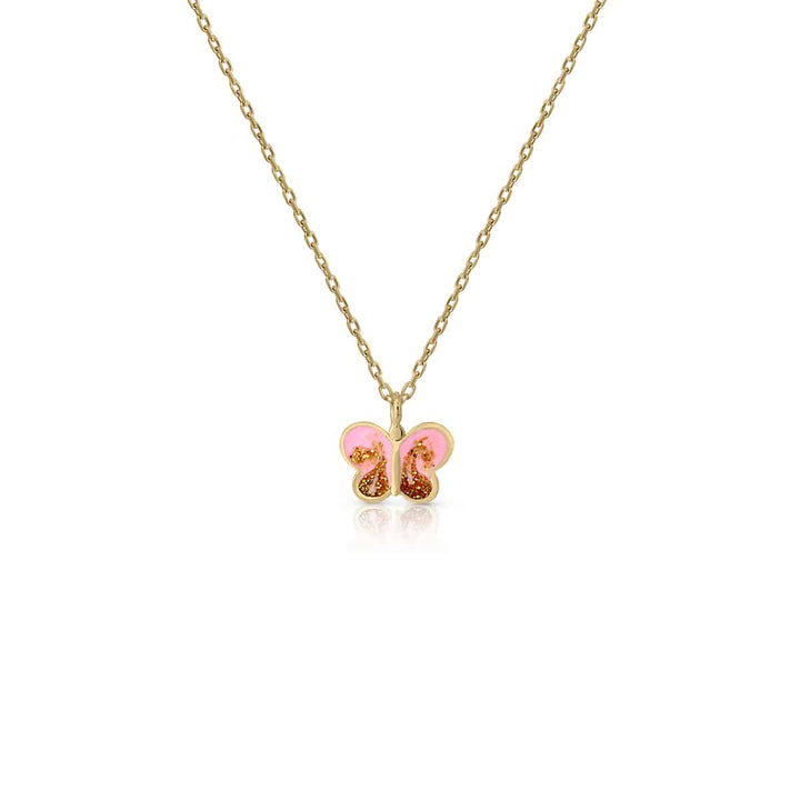 collar mariposa plana oro