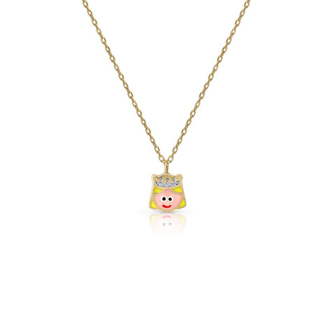 Gold Enamel Princess Necklace
