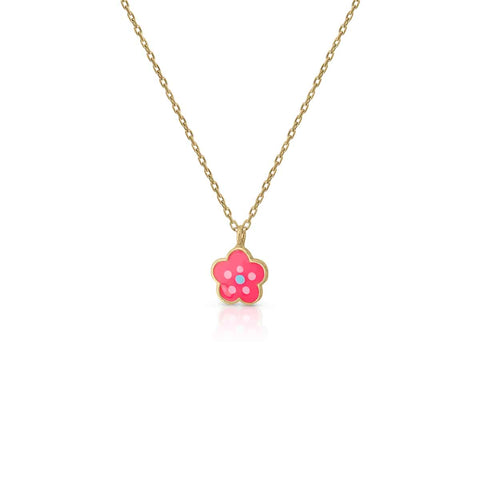 Sonia Flower Necklace Gold Enamel