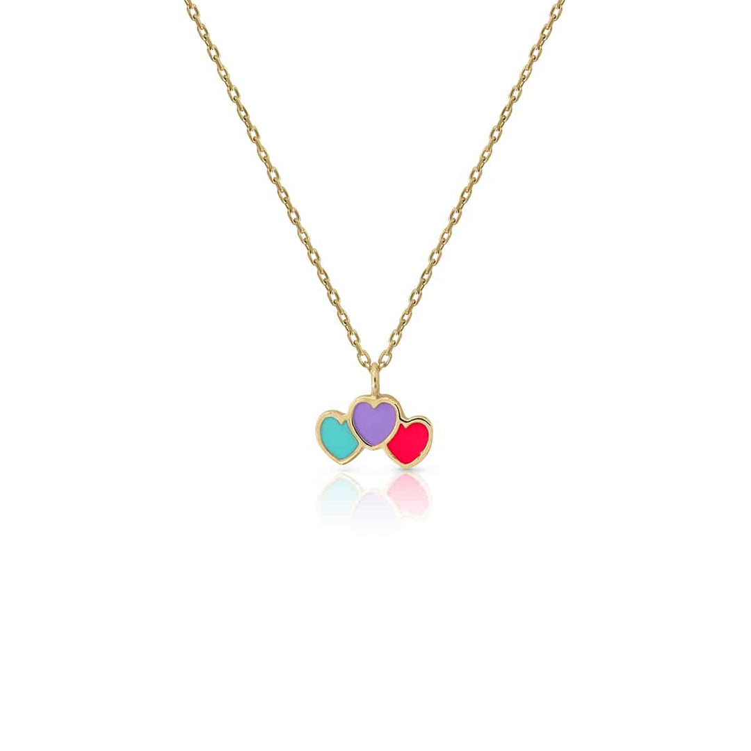 trepador corazon oro esmalte collar