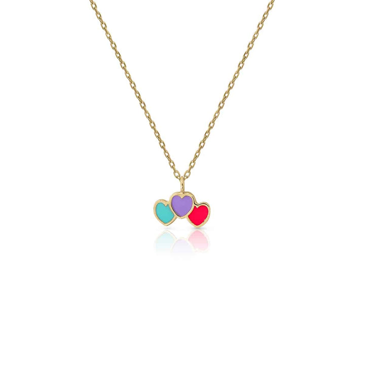 trepador corazon oro esmalte collar