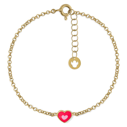 Heart Gold Enamel Bracelet