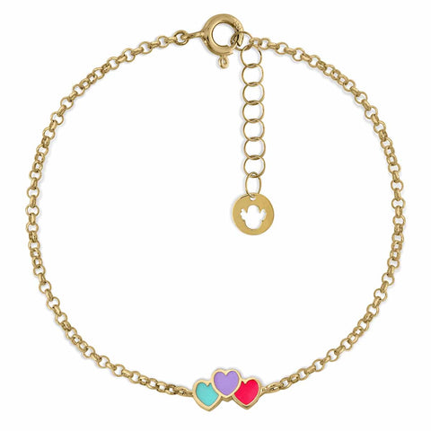 Climber Heart Gold Enamel Bracelet