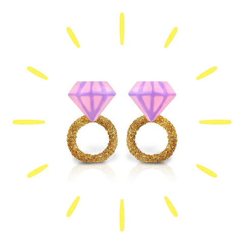 Ring Enamel Earrings