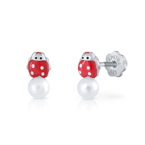 Happy Pearls Ladybug Earrings