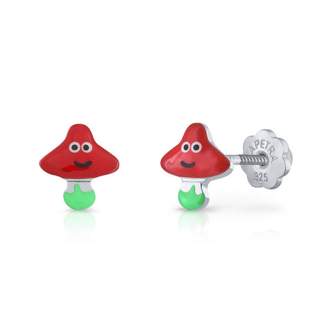 Mushroom Enamel Earrings