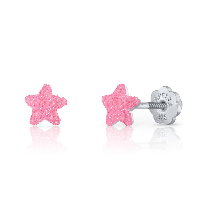 Pendientes Estrella Purpurina Rosca