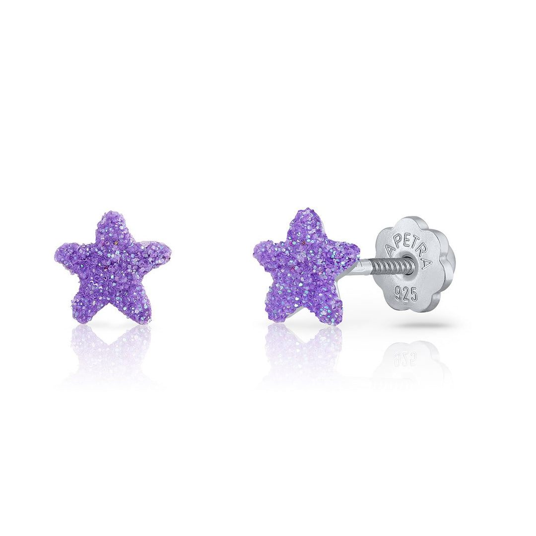 Glitter Star Enamel Earrings