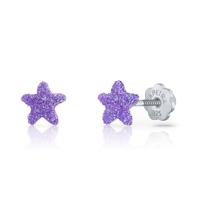 Glitter Star Enamel Earrings