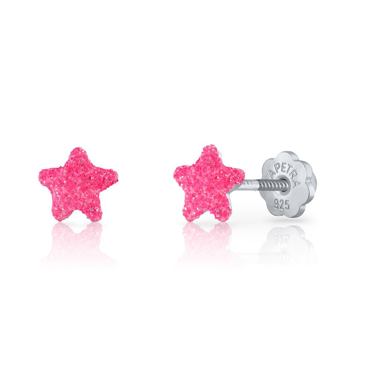 Glitter Star Enamel Earrings