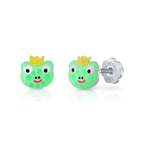 Enchanted Frog Enamel Earrings