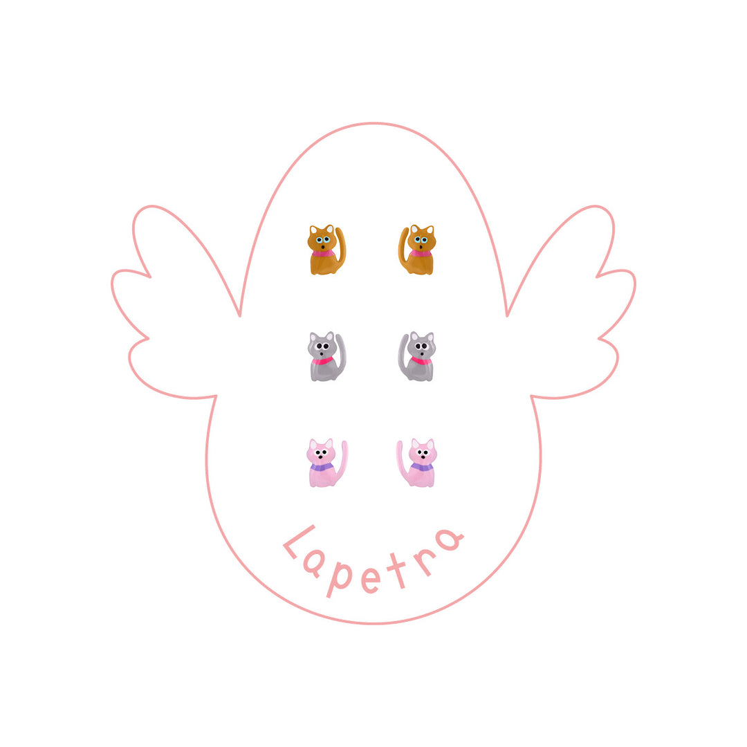 Cat Enamel Earrings