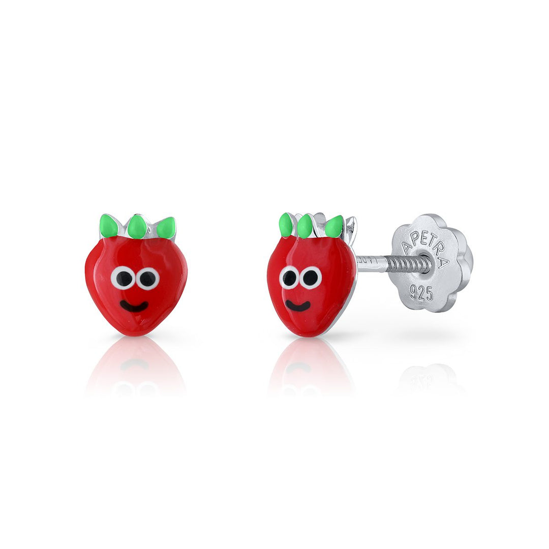 Strawberry Enamel Earrings