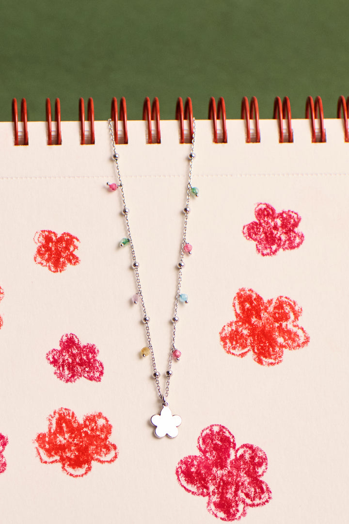 Collar Icono pandereta flor