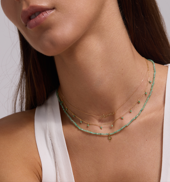 Collar oro esmeraldas estrella de Belén