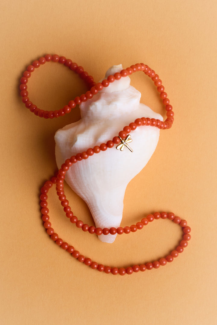 Colar ouro coral Lilly com diamante