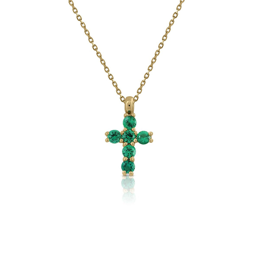 Collar oro cruz topacios