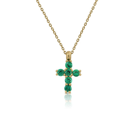 Gold Topaz Cross Necklace