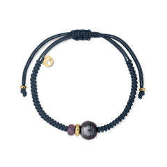 Pulsera oro macramé Chimo iolite