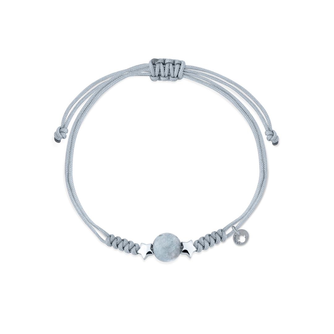 Pulsera Macramé Piedra Celestina