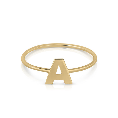 Gold ring initial motif