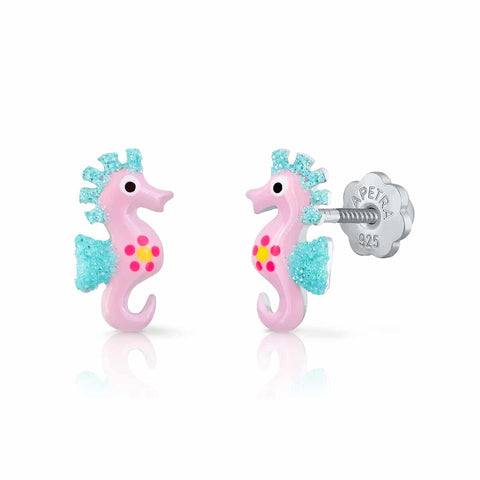 Sea-horse Enamel Earrings