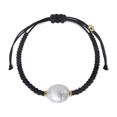MAN Australian Pearl Gold Macramé Bracelet