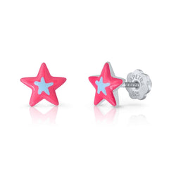 Brincos Estrela com Estrela de rosca