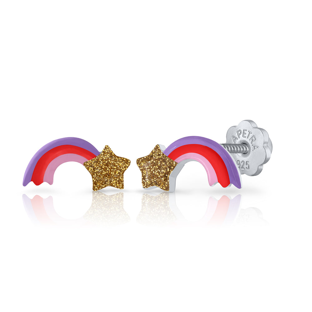 Xmas Shooting Star Enamel Earrings