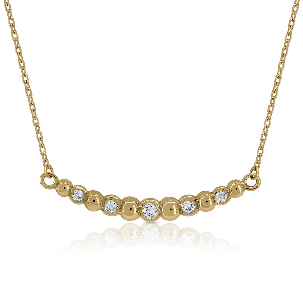 Gold Necklace Chaton Diamond