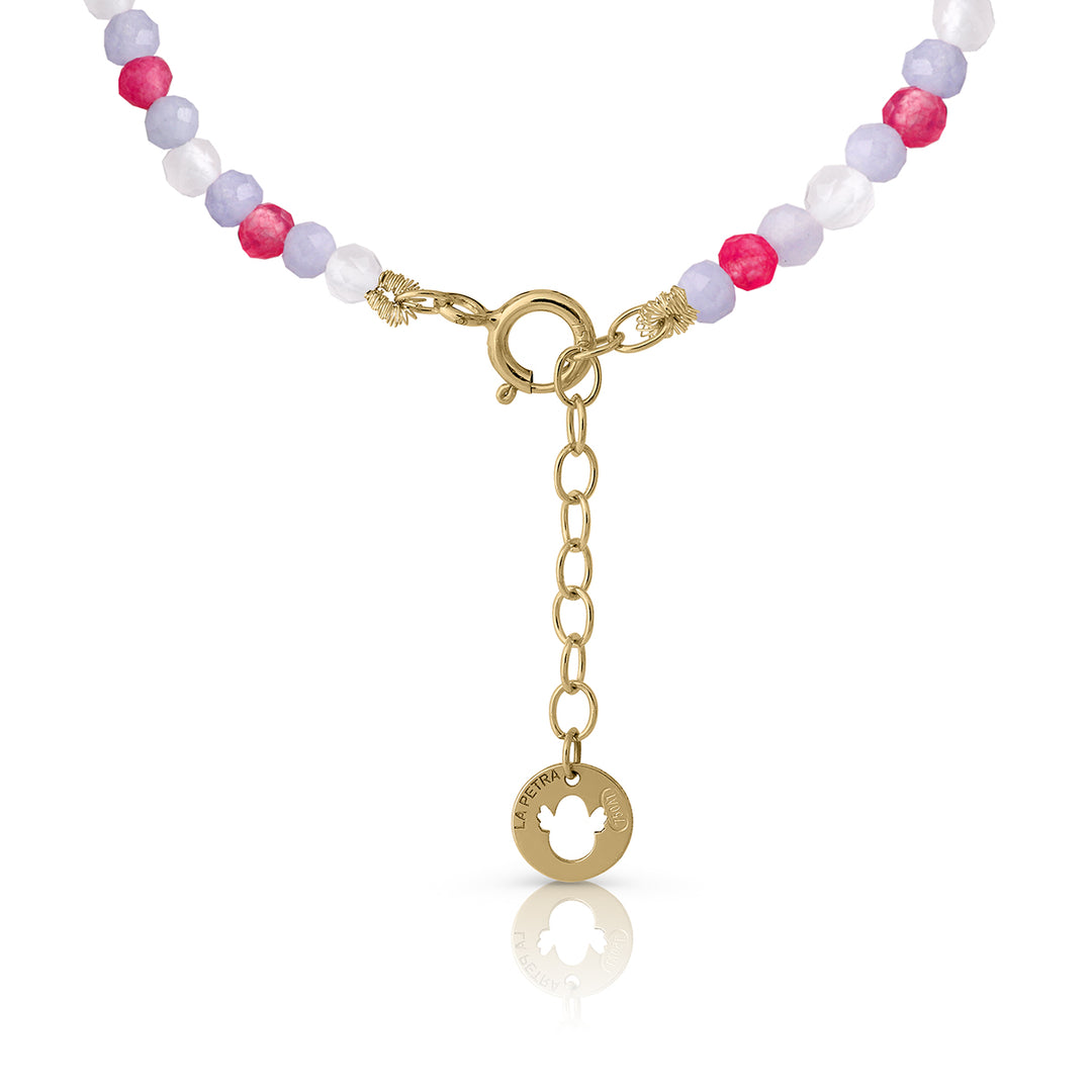 Collar Oro Colección Sprinkles Virgen blanco detras