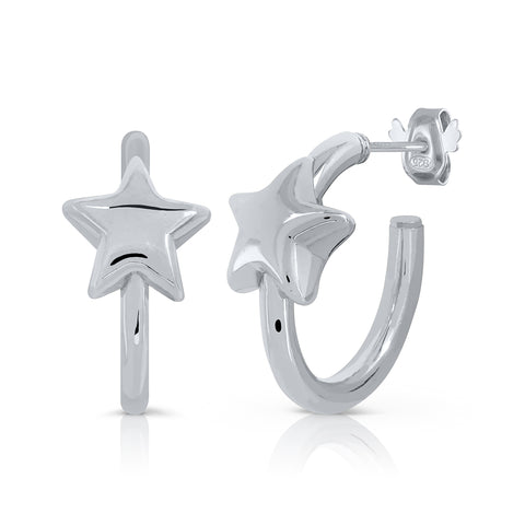 Mini oval volumetric star earrings