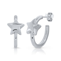 Mini aritos ovalados estrella volumétrica