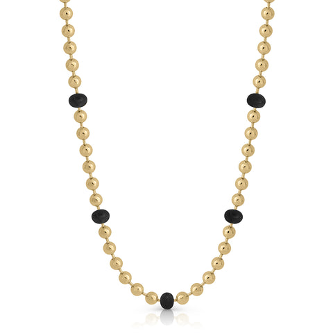 Beads 3mm Black Enamel Necklace